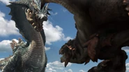 Ein Lagiacrus im Duell mit einem Rathalos
