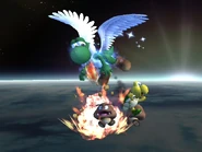 YoshiFS.jpg (90 KB) Der Super-Drache greift einen Gumba und einen Koopa an