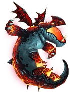 Lavaspeier ist einer von Grobians Drachen, die ihm in der Schmiede zur Hand gehen, aus Aufstieg von Berk
