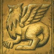 In der Fernsehserie Yu-Gi-Oh! gibt es eine alte Steintafel, auf der Ra wie ein Greif aussieht