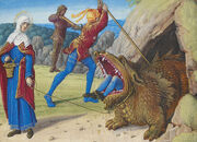 Taming the Tarasque, from Hours of Henry VIII