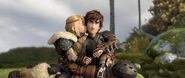 Astrid kissing hiccup on the cheek HTTYD2