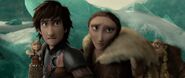 Valka holding Hiccup back