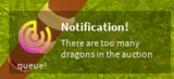 Notification when auction queue is full