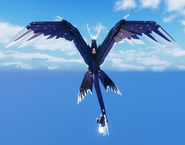 Flying back view