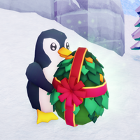 Held by a penguin
