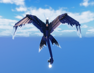 Flying back view