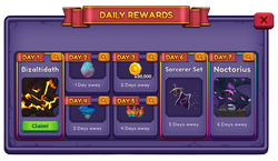 New Player Daily Rewards Interface