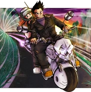 Goten i Meris na motorze widoczni na okładce Rozdziału czternastego.[11][12]