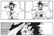 Goku demonstrujący Metamorański Taniec Fuzyjny Gotenowi i Trunksowi.[33]