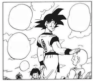 Goku czytający myśli Kuririna w Sadze Freezy.[32]