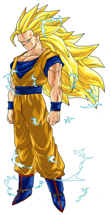 full body of goku turning into a super saiyan, photo