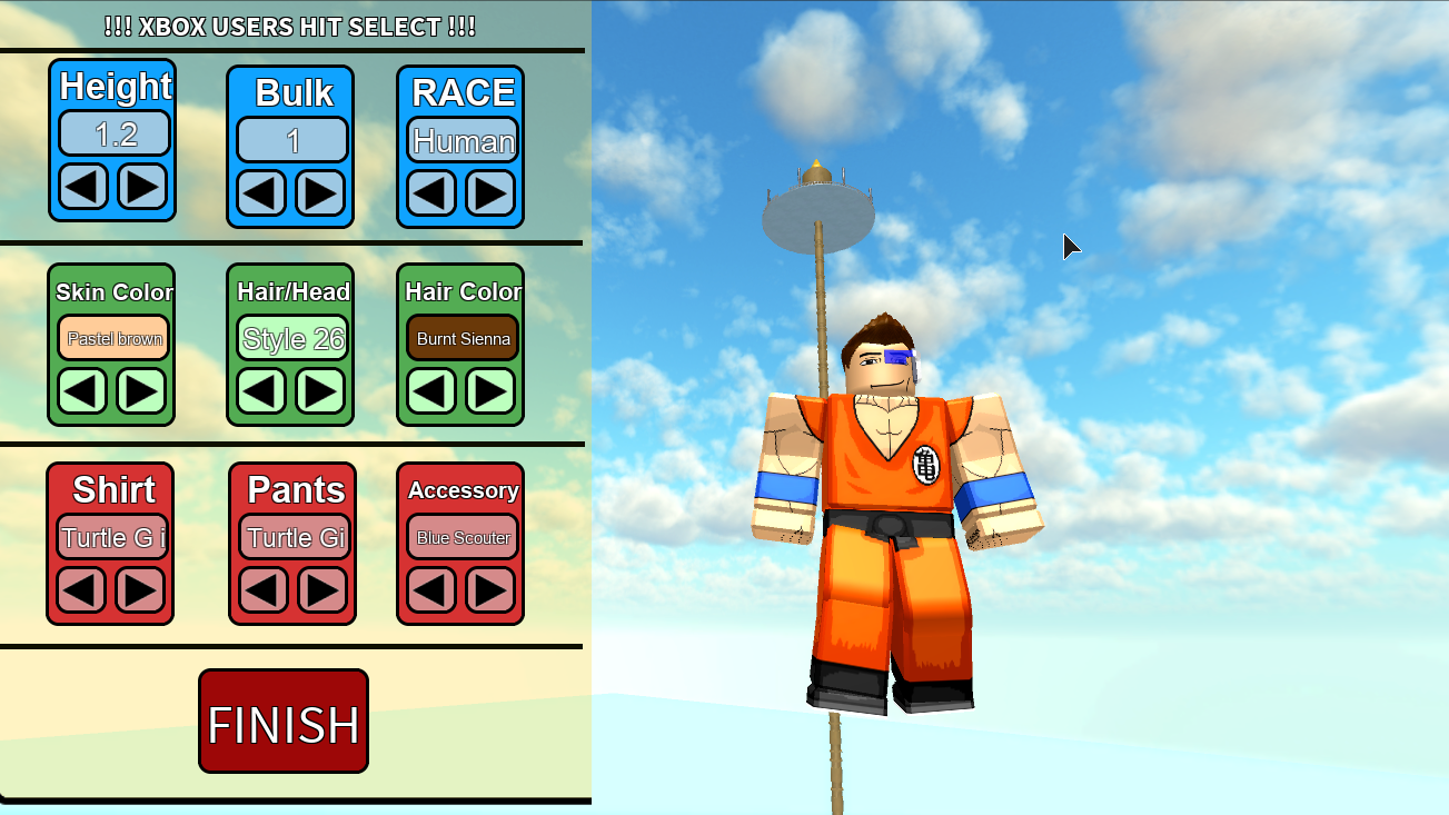 Character Dragon Ball Z Final Stand Wiki Fandom - roblox character creation