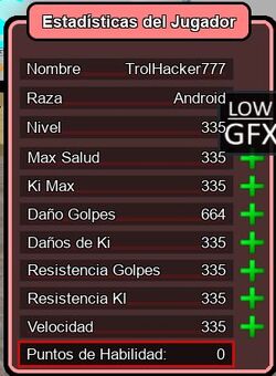 Player Stats, DBZ Demo Roblox Wiki