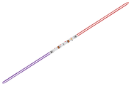 Timothy the Ghost Engine's red & purple Double-Bladed Deceptitrain Saber