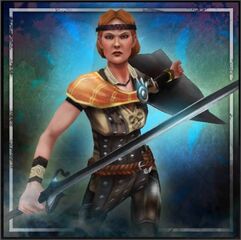 Promotional image of Aveline in Heroes of Dragon Age