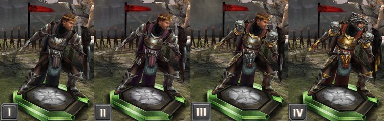 Tier progression of King Alistair in Heroes of Dragon Age