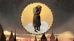 Epilogue slide if Lavellan chose to leave with Solas