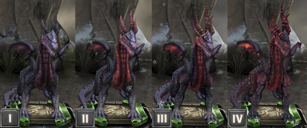 Tier progression of a High dragon in Heroes of Dragon Age