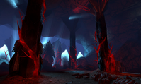 Red lyrium veins in the Primeval Thaig