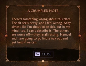 Note: A Crumpled Note (Balcony Path) | Dragon Age Wiki | Fandom