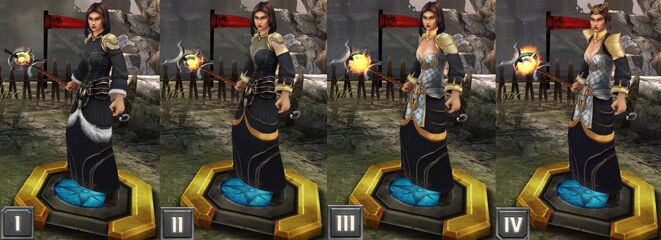 Tier progression of Circle Mage Bethany in Heroes of Dragon Age