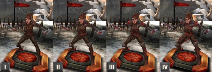 Tier progression of Athenril in Heroes of Dragon Age