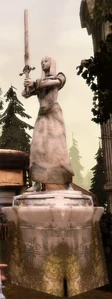 Eine Statue von Andruil im Lager der Dalish.