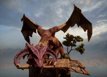 The dragon atop a ruin