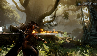 Promotional image of an Inquisitor with a flaming sword