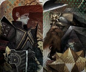 Карти таро, що зображують гнома та гномку в Dragon Age: Інквізиція