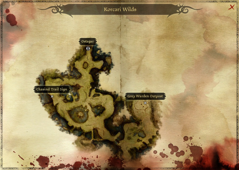 dragon age origins korcari wilds map