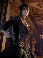 Morrigan on a promotional image of Dragon Age: Inquisition