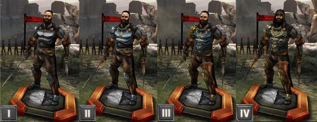 Tier progression of Duncan in Heroes of Dragon Age