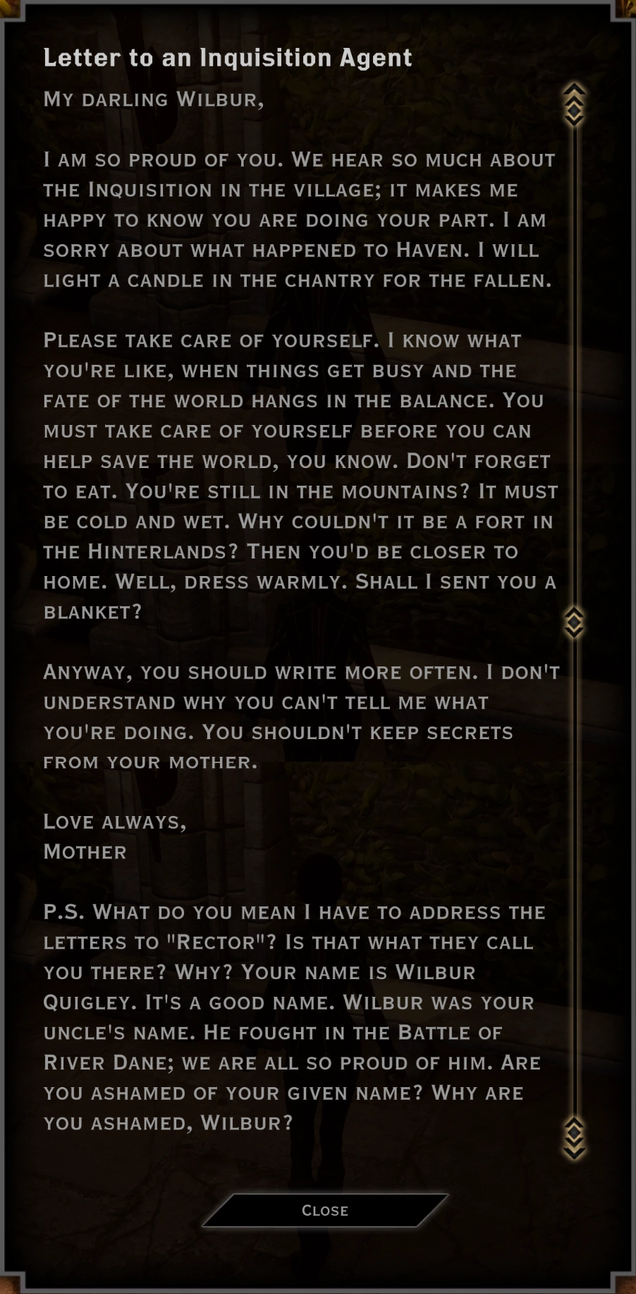 Note Letter to an Inquisition Agent Dragon Age Wiki Fandom