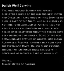 Dalish Wolf Carving