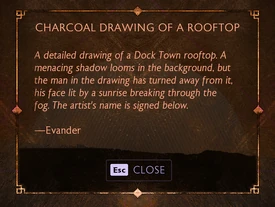 Note: Charcoal Drawing of a Rooftop