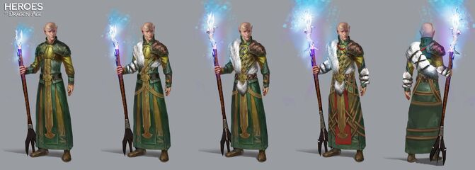 Artwork of Zathrian's tier progression in Heroes of Dragon Age