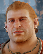 Varric Tethras: A surface dwarf rogue, merchant, storyteller and former companion of Hawke.