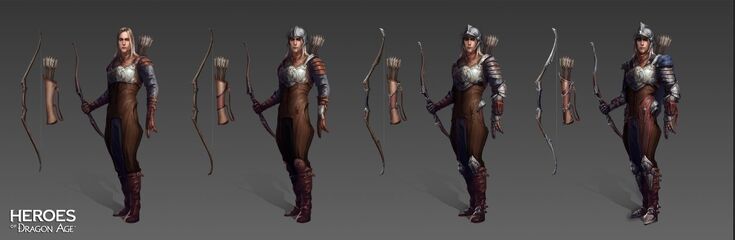 Artwork of Garahel's tier progression in Heroes of Dragon Age