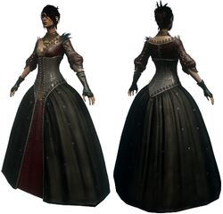 Morrigan's ball gown, front and back.