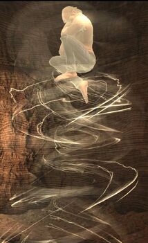 Keran, floating in the magical cage