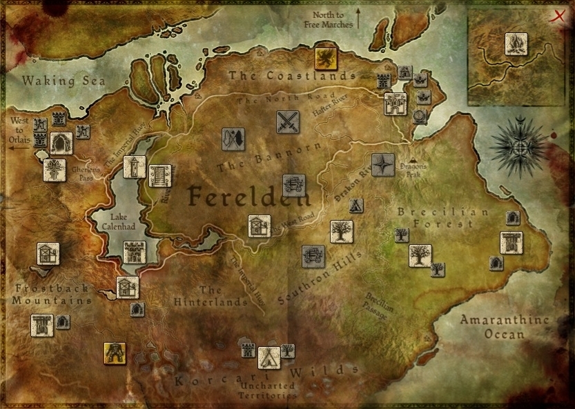 dragon age origin map