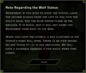 Note Regarding the Wolf Statue