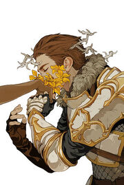 Sebastian on the cover of Dragon Age: Knight Errant's fifth issue