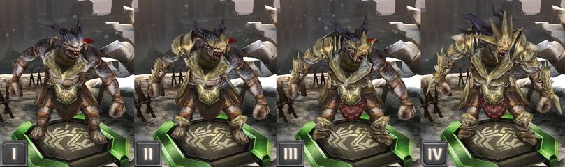 Tier progression of the Risen Ogre in Heroes of Dragon Age