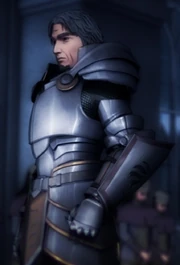 Knight-Commander Martel in full Plate with Sun-Shield