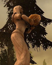A statue of Sylaise in a Dalish camp.