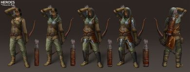 Artwork of Ritts' tier progression in Heroes of Dragon Age