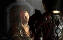 Varric wird von Cassandra verhört